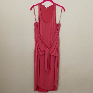 Lucky Brand pink stretchy front tie dress size small